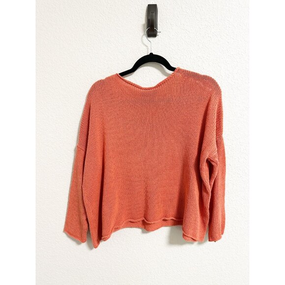 Wooden Ships Key West Crew Cotton Oversized Scoop Neck Cantaloupe Size S/M - Picture 3 of 5